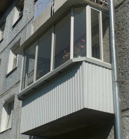 остекление г образного балкона фото